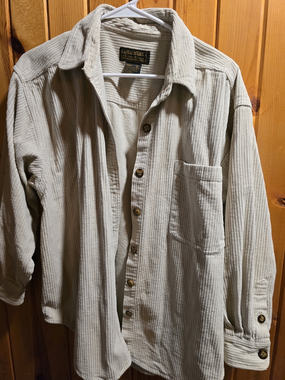 Eddie Bauer Vintage 90's Beige Corduroy Shirt Jacket S